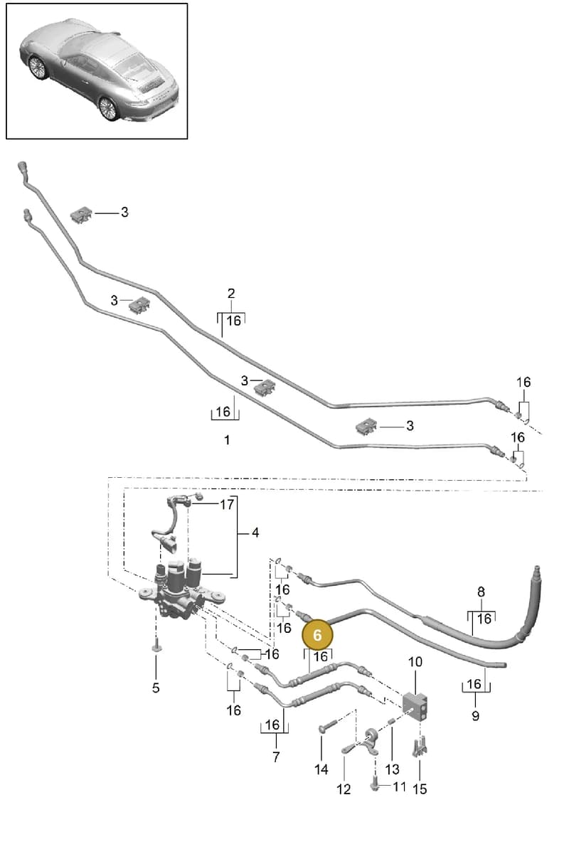 99135925503 — Porsche 911 (2016-2019) diagram p47402040, position 6