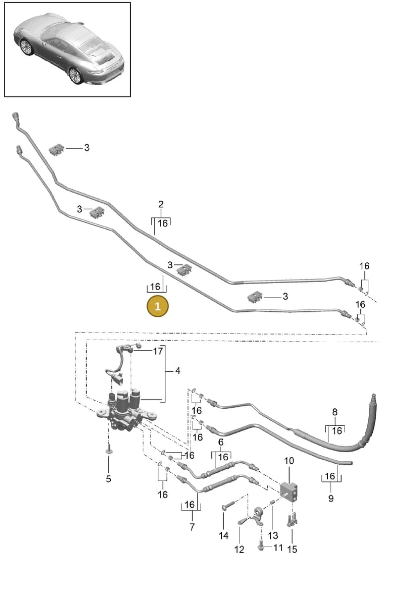 99135926101 — Porsche 911 (2016-2019) diagram p47402040, position 1