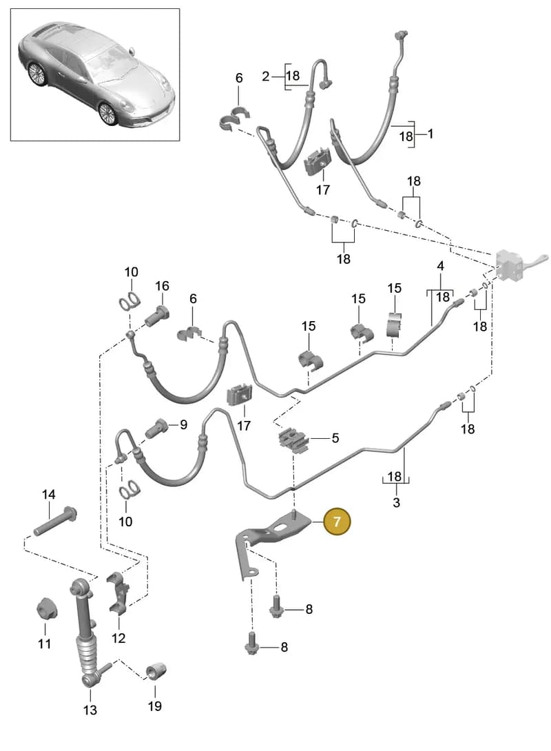 99135928002 — Porsche 911 (2016-2019) diagram p47402050, position 7