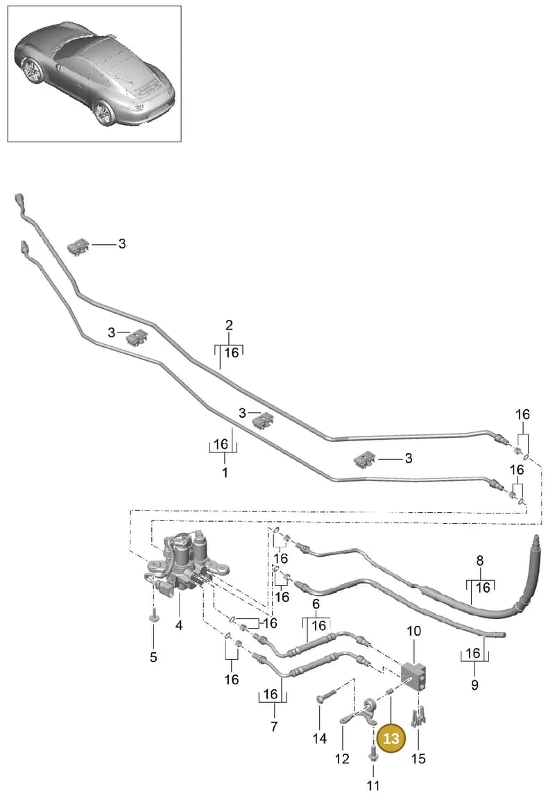 99135928700 — Porsche 991 Carrera 4 (2011-2016) diagram p38402040, position 13