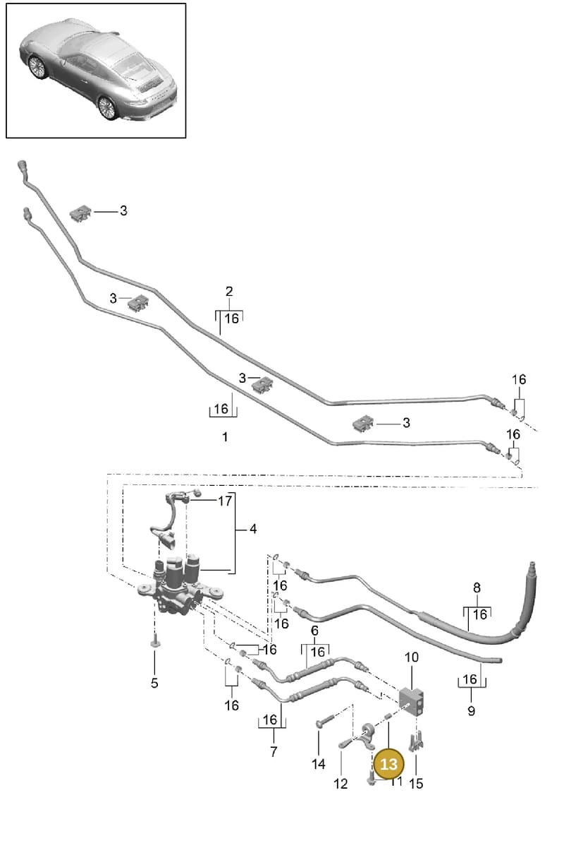 99135928700 — Porsche 911 (2016-2019) diagram p47402040, position 13