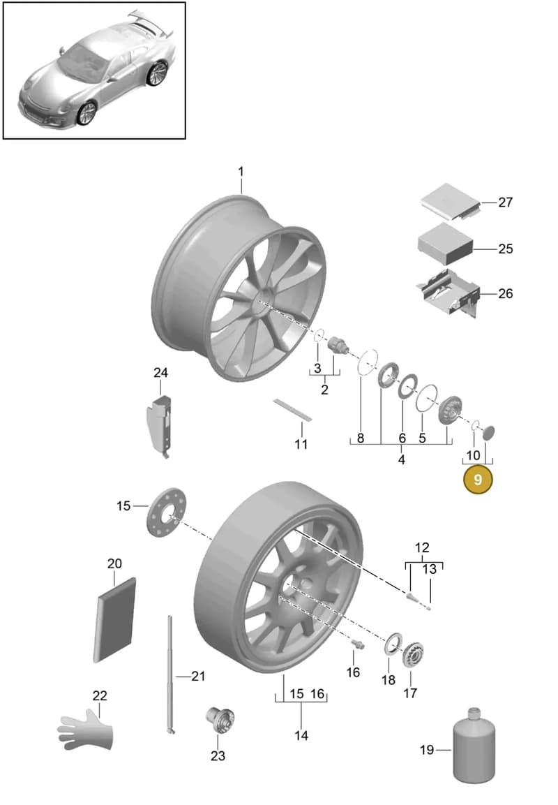 99136120797 — Porsche 911 (2013-2020) diagram p41601000, position 9