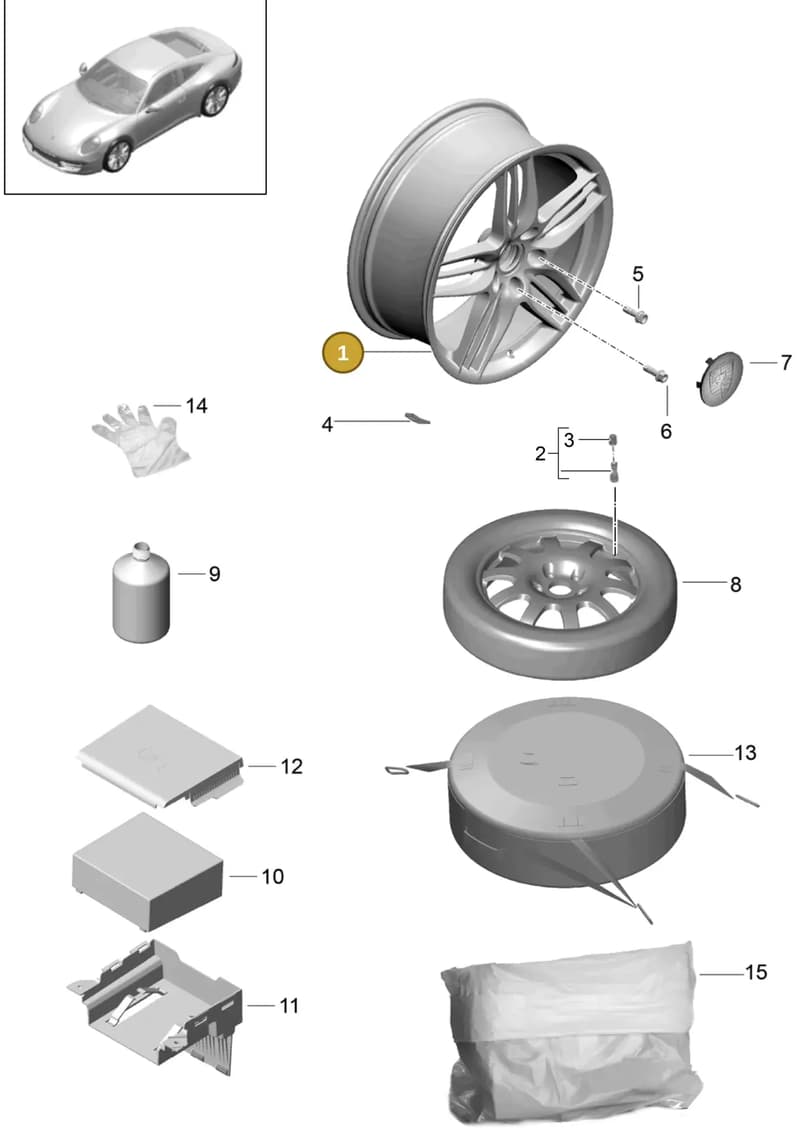 99136216234JE1 — Porsche 991 Carrera 4 (2011-2016) diagram p38601000, position 1