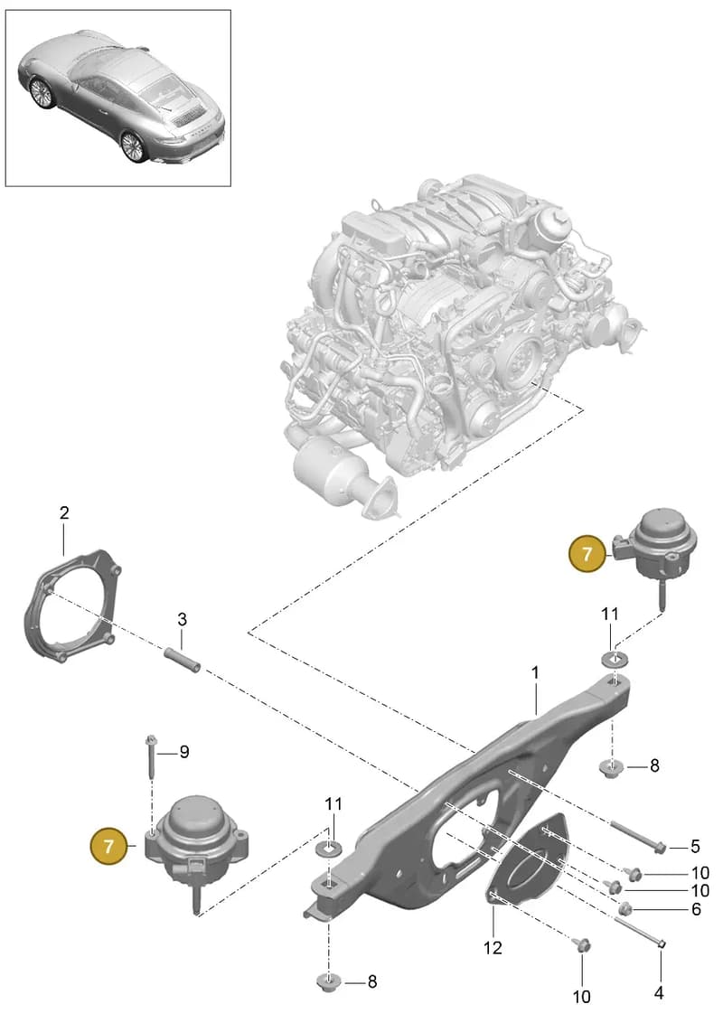 99137504904 — Porsche 911 (2016-2019) diagram p47109000, position 7