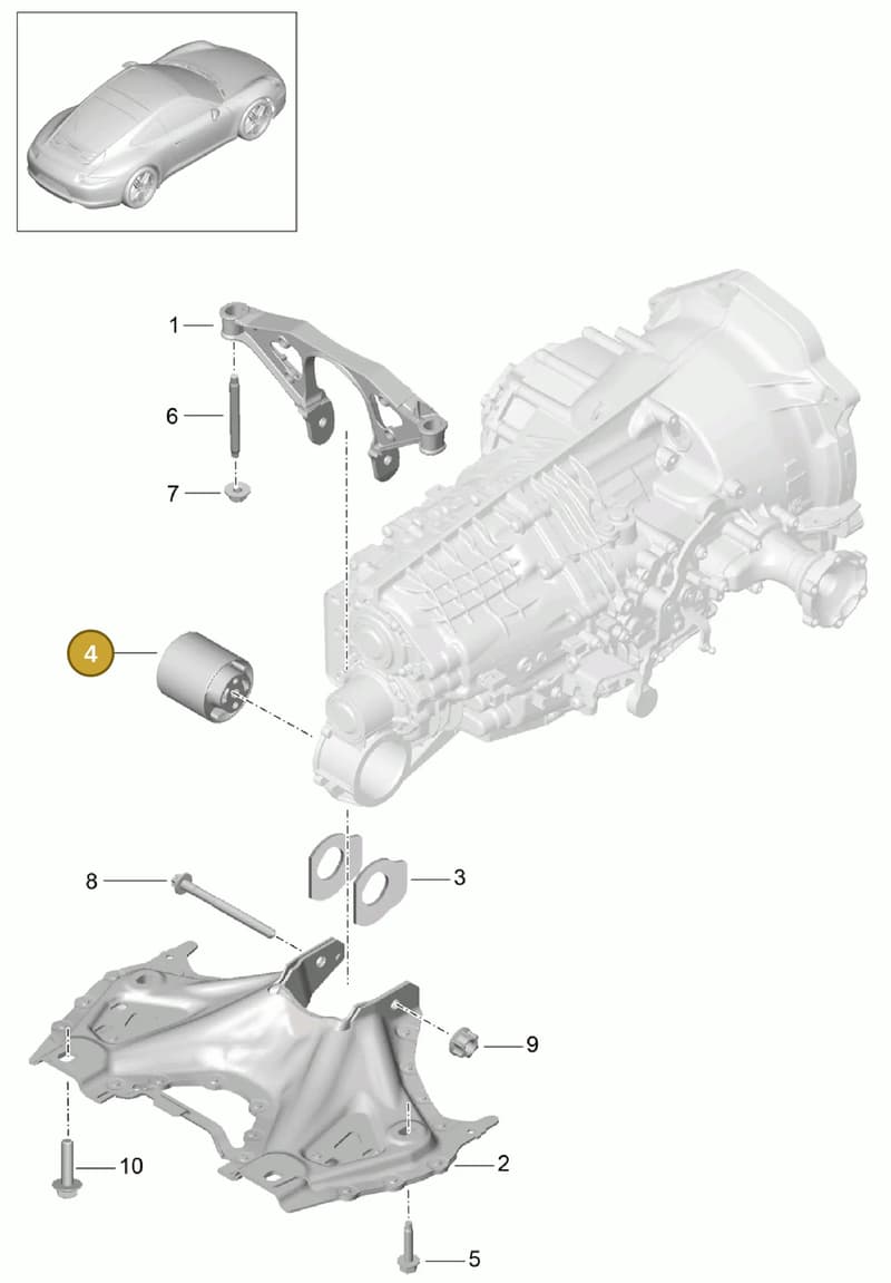 99137505500 — Porsche 991 Carrera 4 (2011-2016) diagram p38306000, position 4