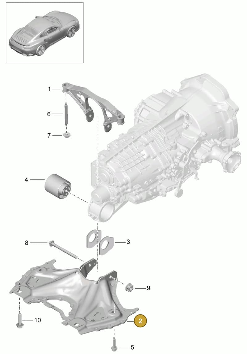 99137511403 — Porsche GT2 RS Clubsport (2013-2020) diagram p42306000, position 2