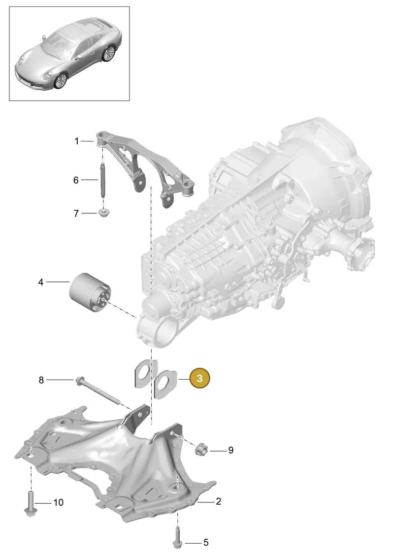 99137525600 — Porsche 911 (2016-2019) diagram p47306000, position 3