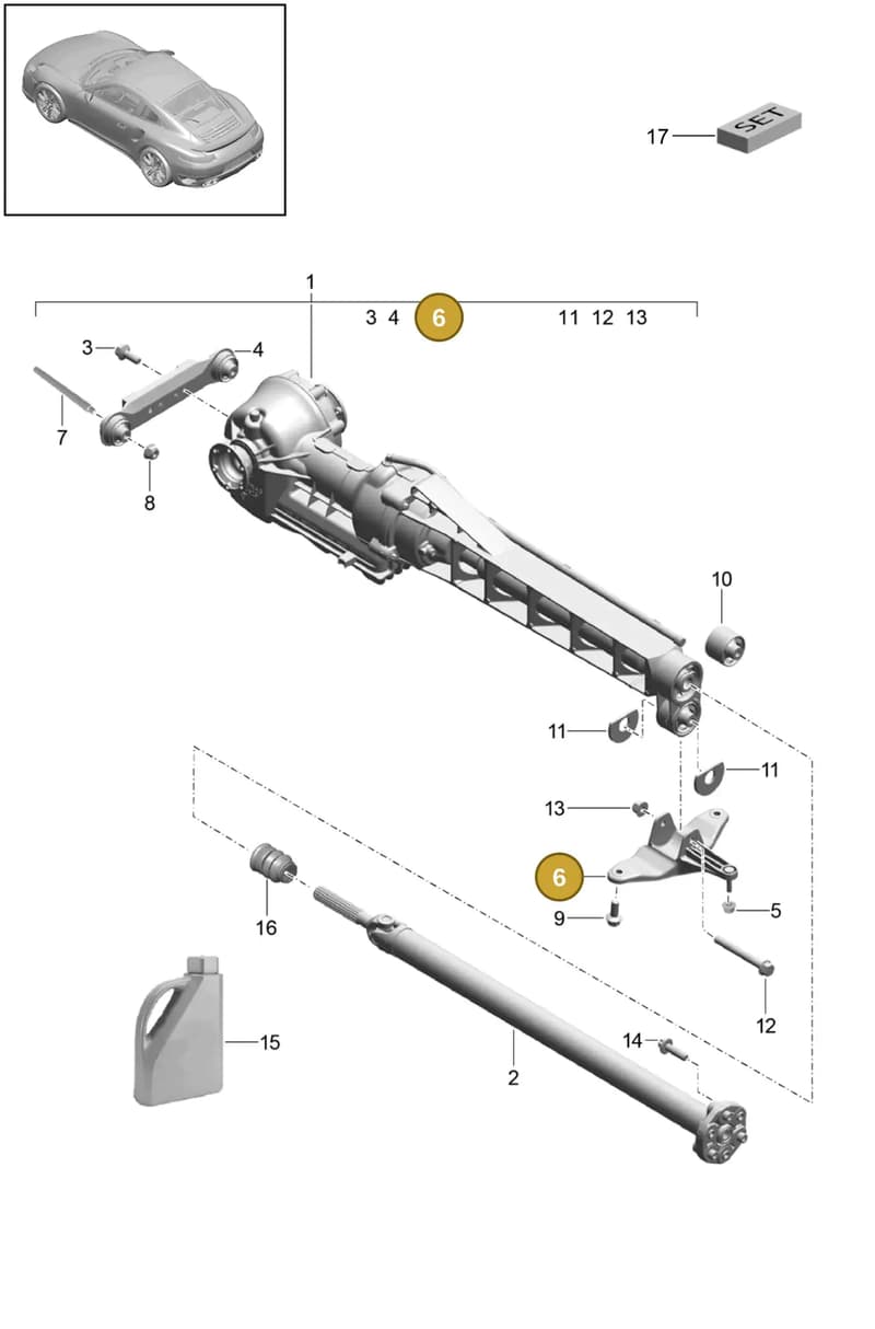 99137534303 — Porsche 911 (2013-2020) diagram p42305010, position 6