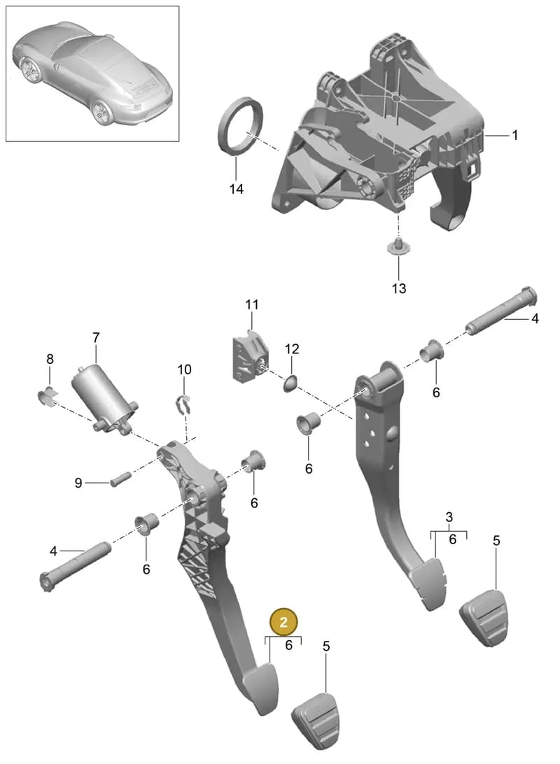 99142303901 — Porsche 991 Carrera 4 (2011-2016) diagram p38702000, position 2