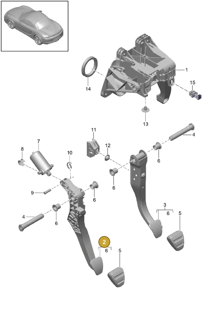 99142303901 — Porsche Boxster (2012-2016) diagram p39702000, position 2