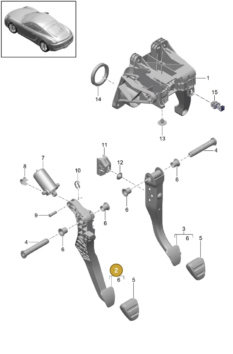 99142303901 — Porsche Cayman (2013-2016) diagram p40702000, position 2
