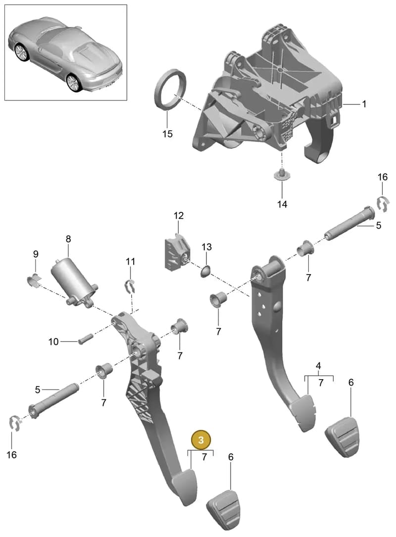 99142303901 — Porsche Boxster Spyder (2015-2016) diagram p46702000, position 3