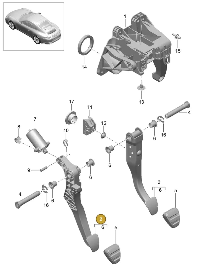 99142303901 — Porsche 911 (2016-2019) diagram p47702000, position 2