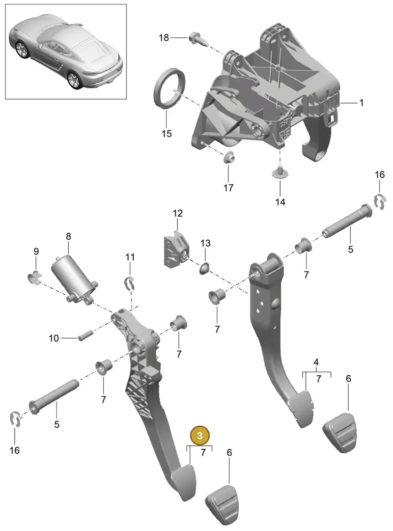 99142303901 — Porsche Cayman (2016-2019) diagram p50702000, position 3