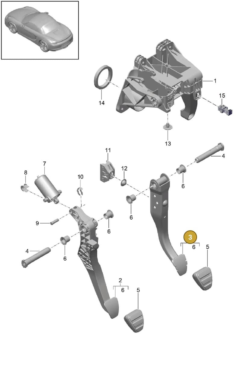 99142304201 — Porsche Boxster (2012-2016) diagram p39702000, position 3