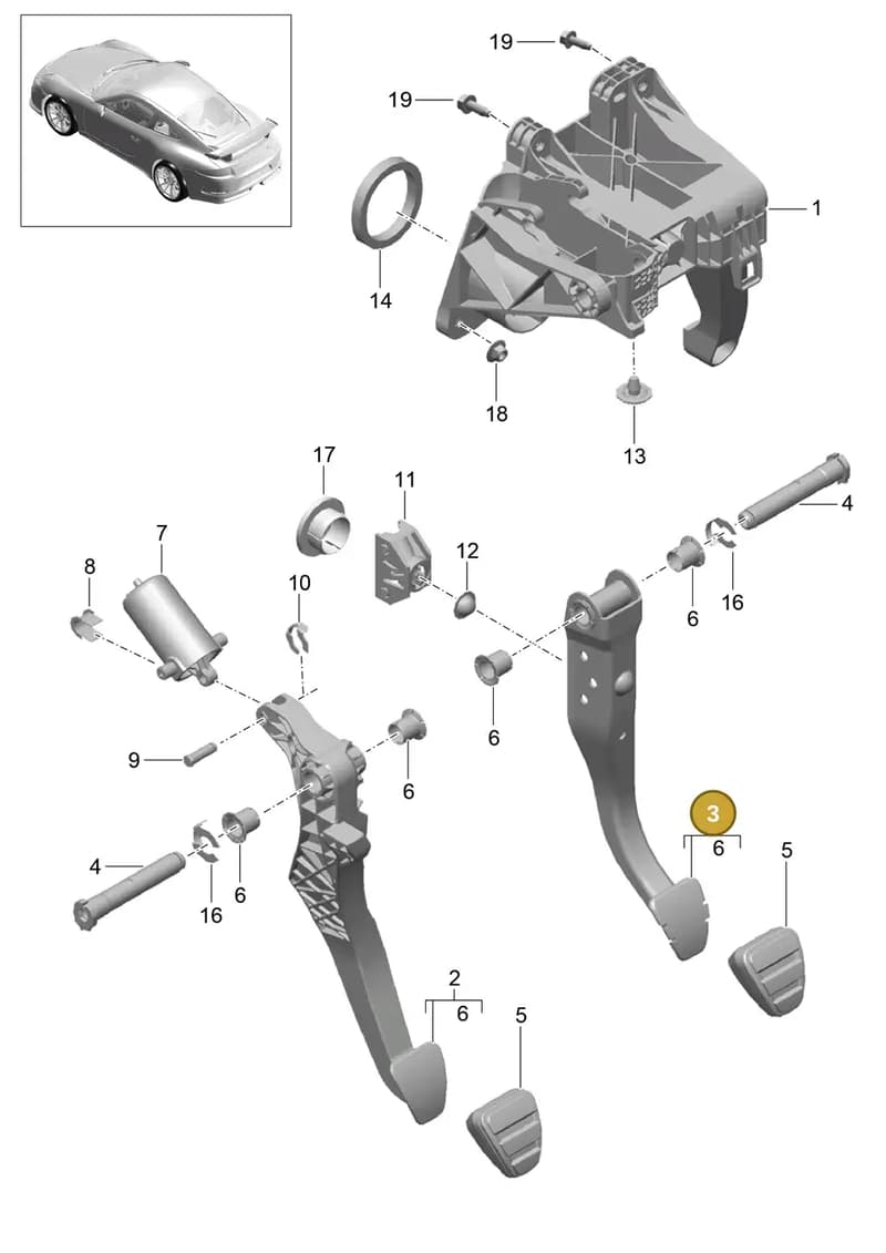 99142304201 — Porsche 911 (2013-2020) diagram p41702001, position 3