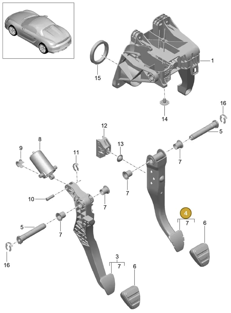 99142304201 — Porsche Boxster Spyder (2015-2016) diagram p46702000, position 4