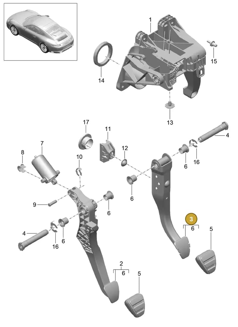99142304201 — Porsche 911 (2016-2019) diagram p47702000, position 3