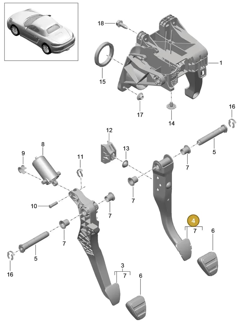 99142304201 — Porsche Boxster (2016-2019) diagram p48702000, position 4