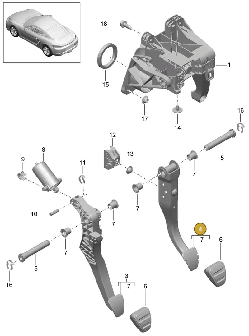 99142304201 — Porsche Cayman (2016-2019) diagram p50702000, position 4