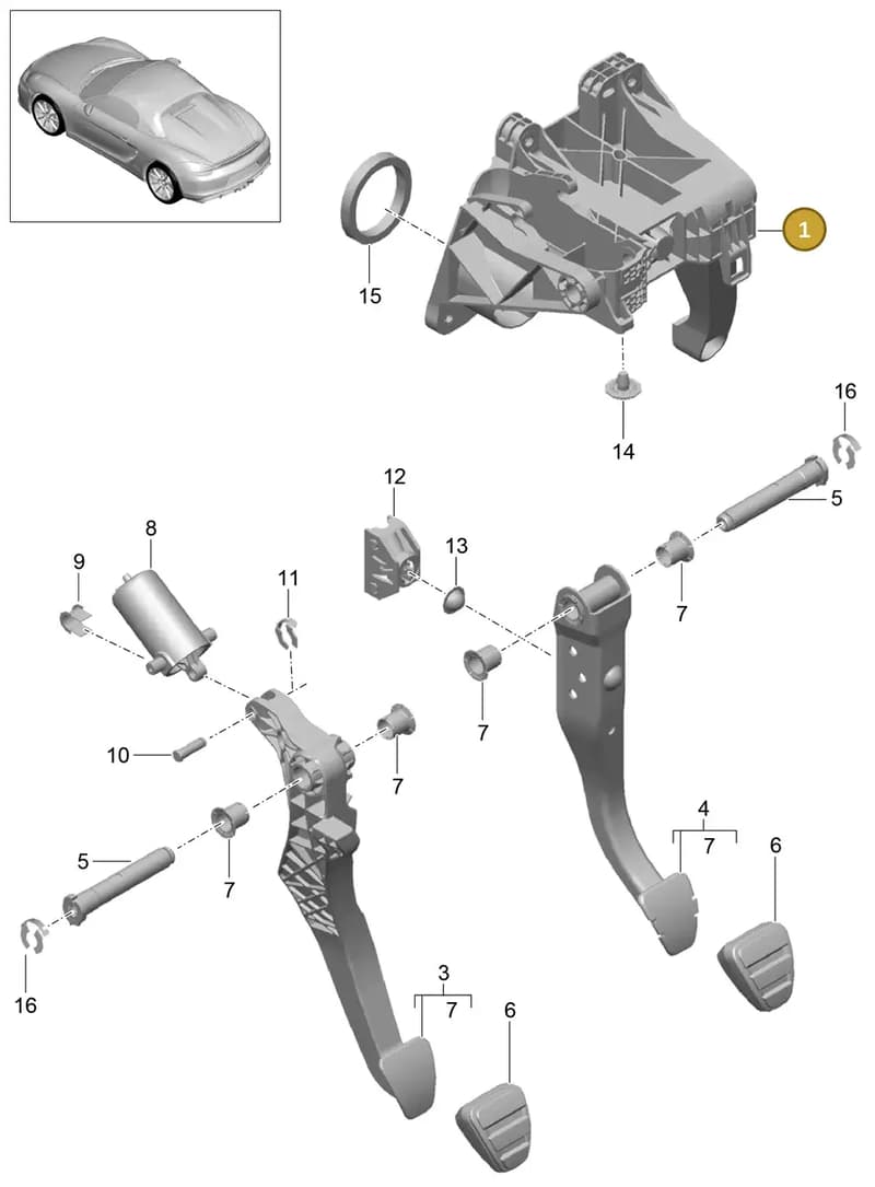 99142306501 — Porsche Boxster Spyder (2015-2016) diagram p46702000, position 1