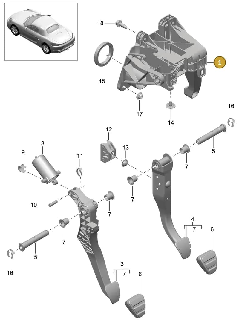 99142306501 — Porsche Boxster (2016-2019) diagram p48702000, position 1