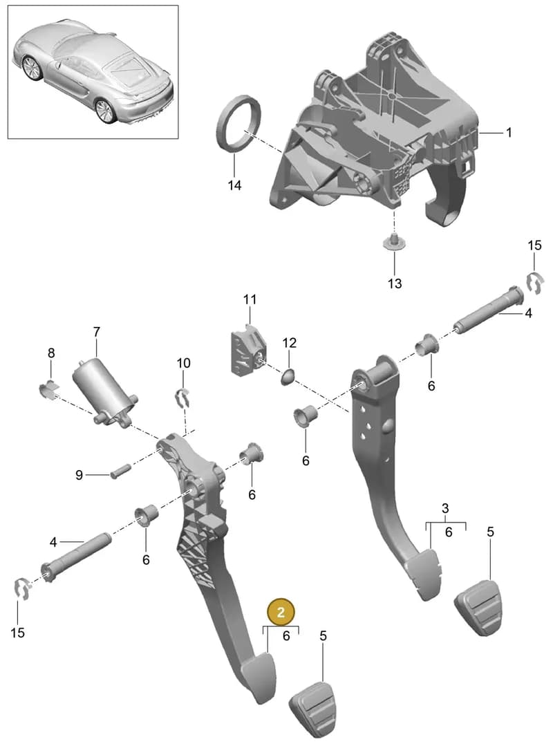 99142310704 — Porsche Cayman GT4 (2015-2016) diagram p45702000, position 2