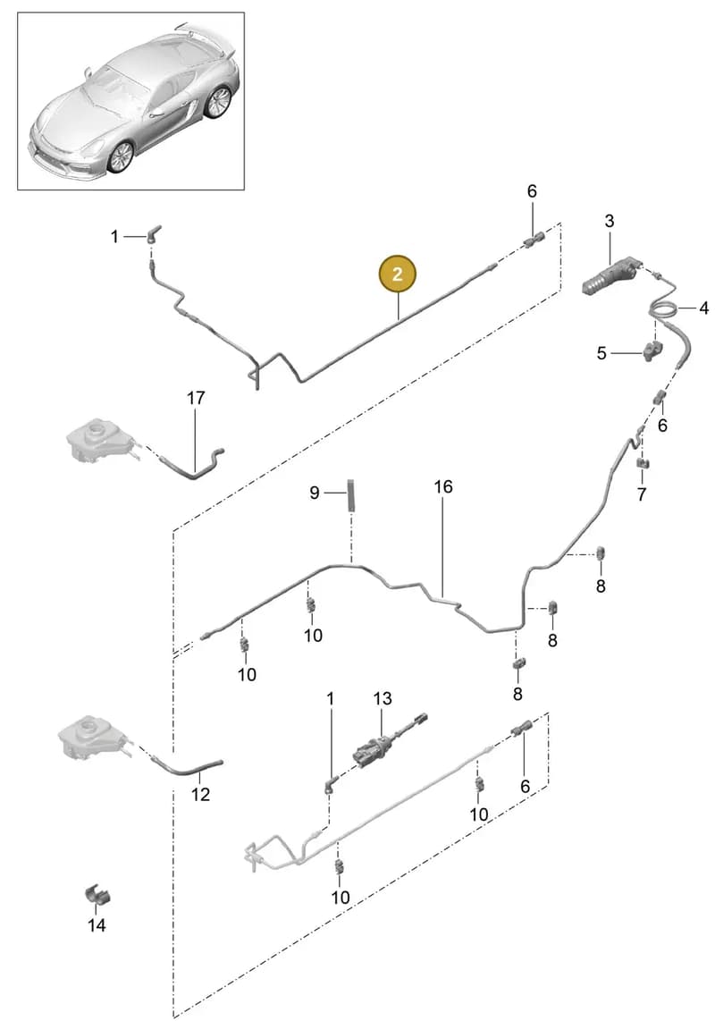 99142310704 — Porsche Cayman GT4 (2015-2016) diagram p45702008, position 2