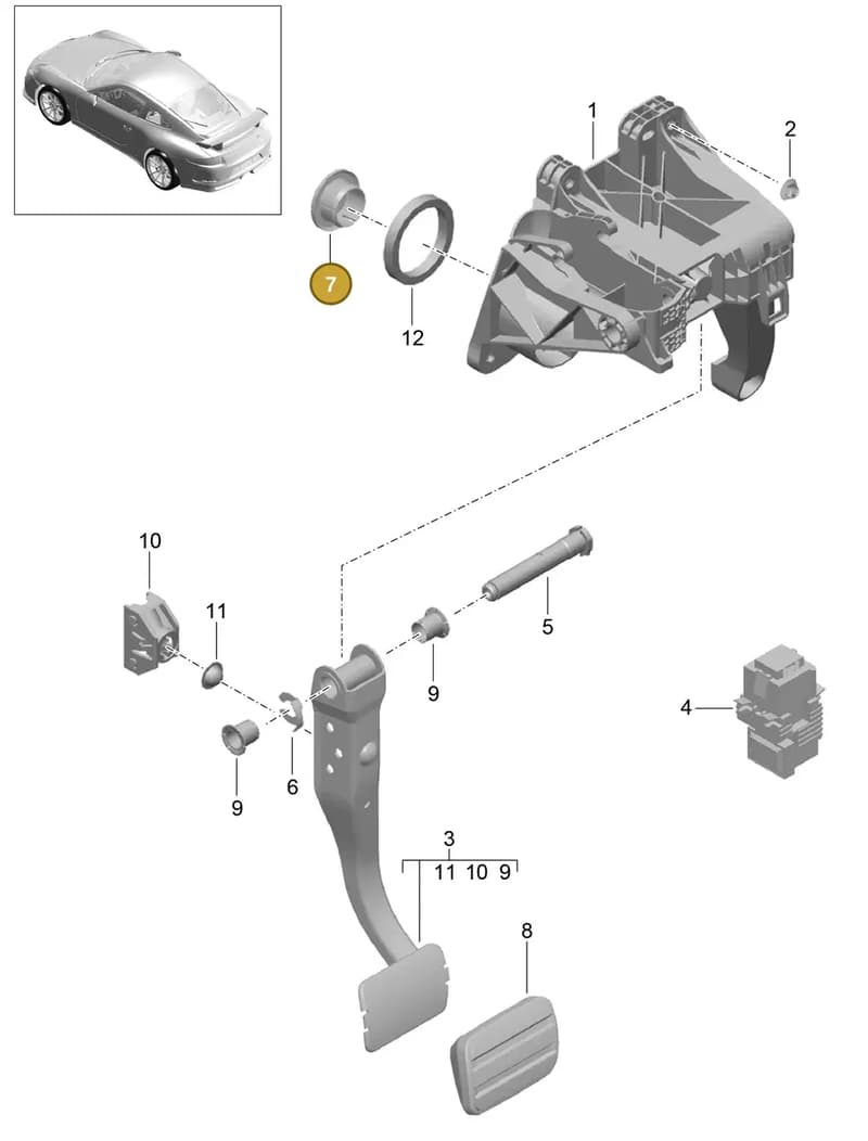 99142310710 — Porsche 911 (2013-2020) diagram p41702000, position 7