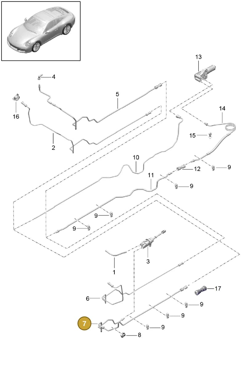 99142310710 — Porsche 911 (2016-2019) diagram p47702008, position 7