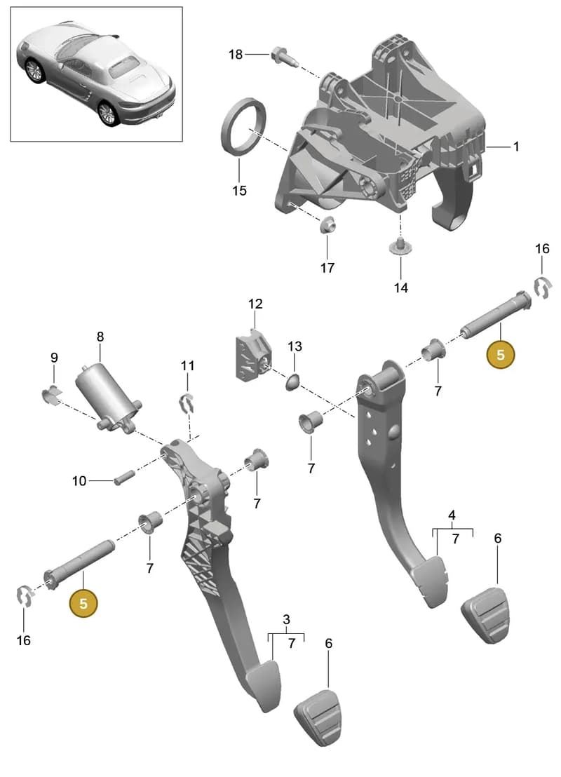 99142310710 — Porsche Boxster (2016-2019) diagram p48702000, position 5