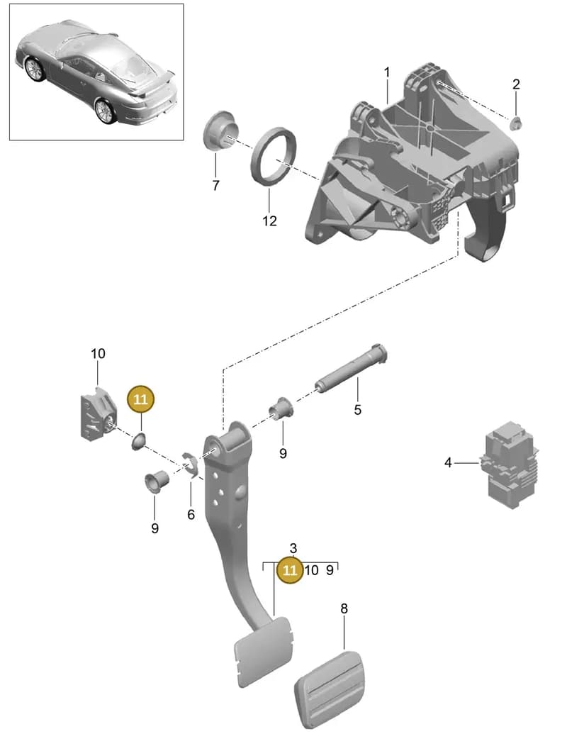 99142311380 — Porsche 911 (2013-2020) diagram p41702000, position 11