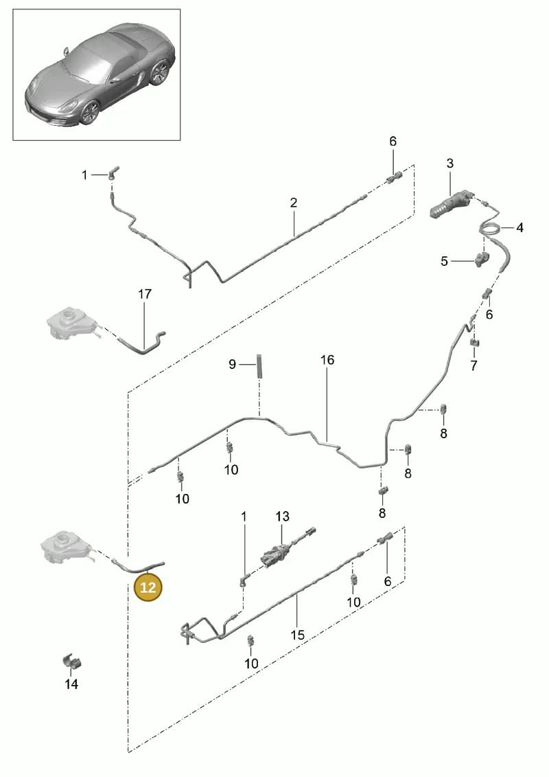 99142313703 — Porsche Boxster (2012-2016) diagram p39702008, position 12