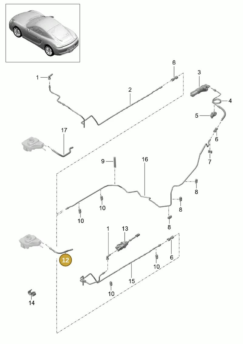 99142313703 — Porsche Cayman (2013-2016) diagram p40702008, position 12