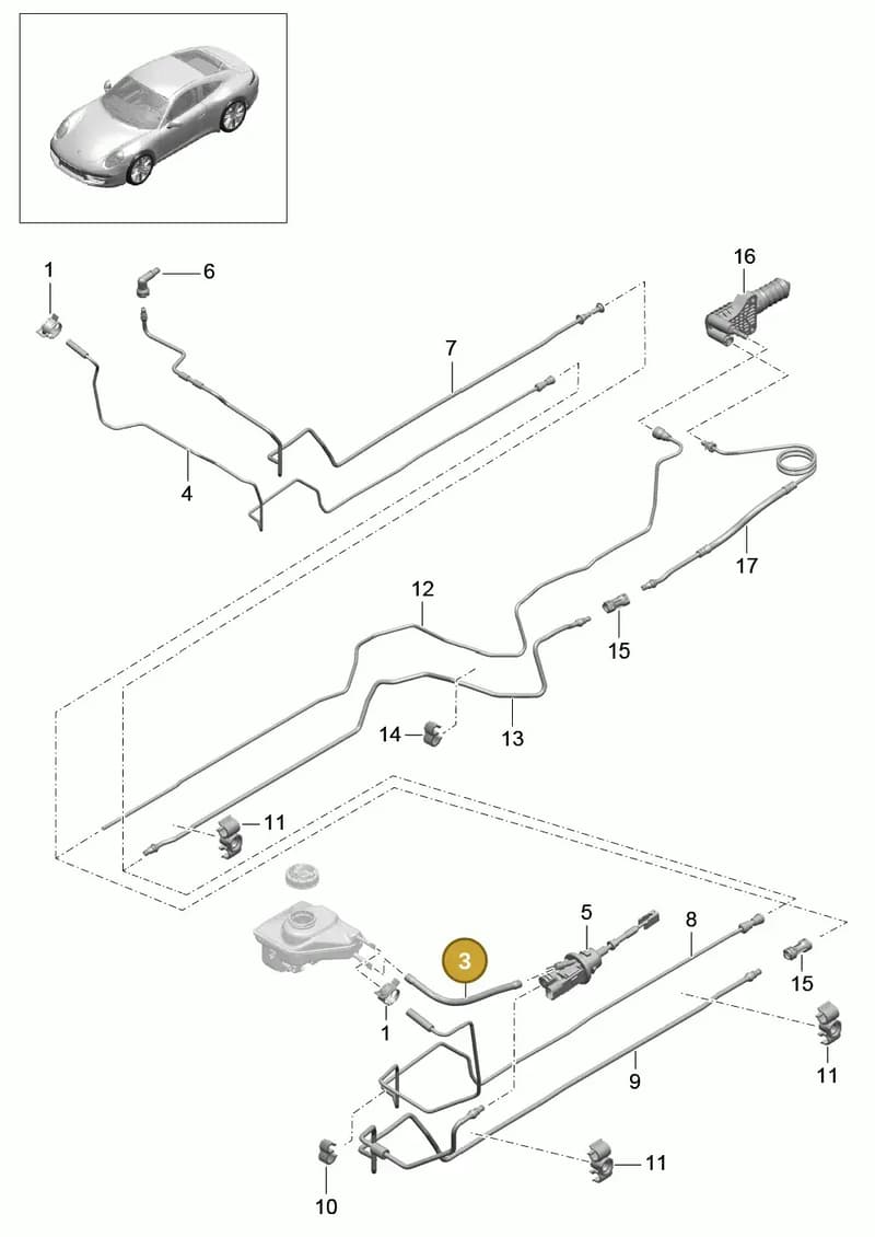 99142313802 — Porsche 991 Carrera 4 (2011-2016) diagram p38702008, position 3