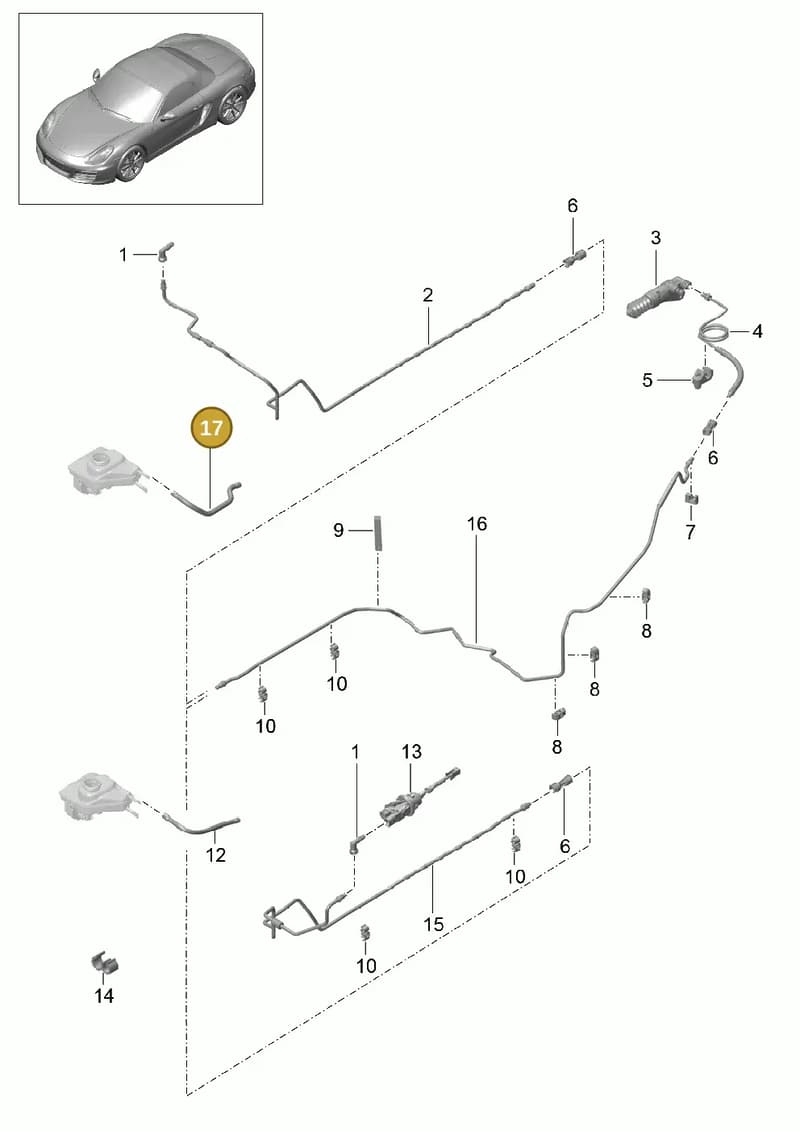 99142313802 — Porsche Boxster (2012-2016) diagram p39702008, position 17