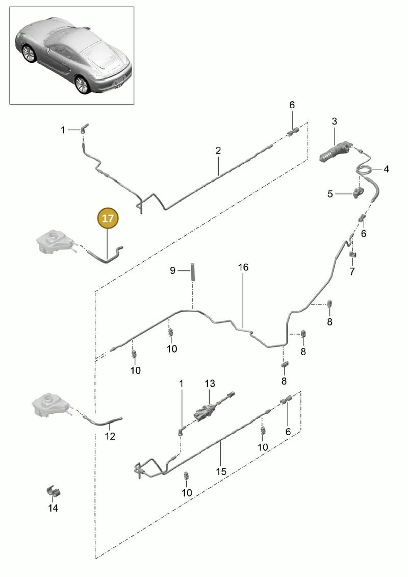 99142313802 — Porsche Cayman (2013-2016) diagram p40702008, position 17