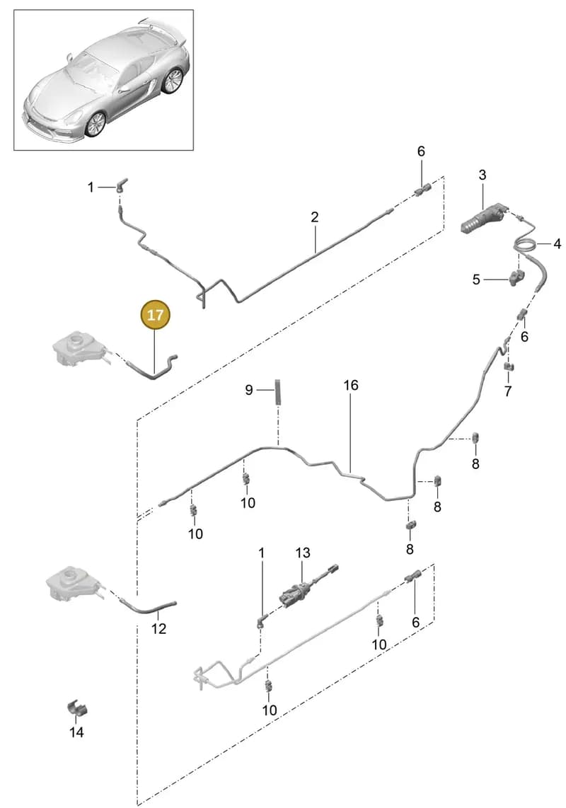 99142313802 — Porsche Cayman GT4 (2015-2016) diagram p45702008, position 17