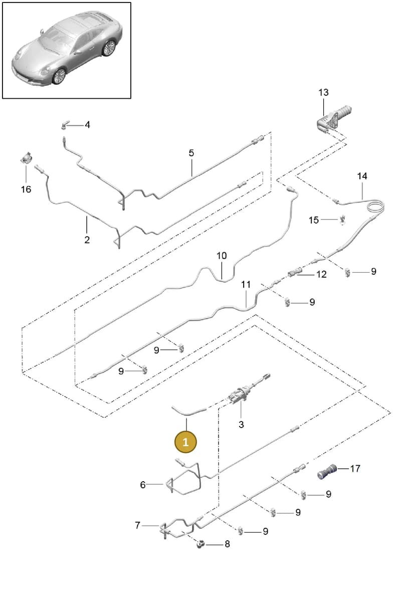 99142313802 — Porsche 911 (2016-2019) diagram p47702008, position 1
