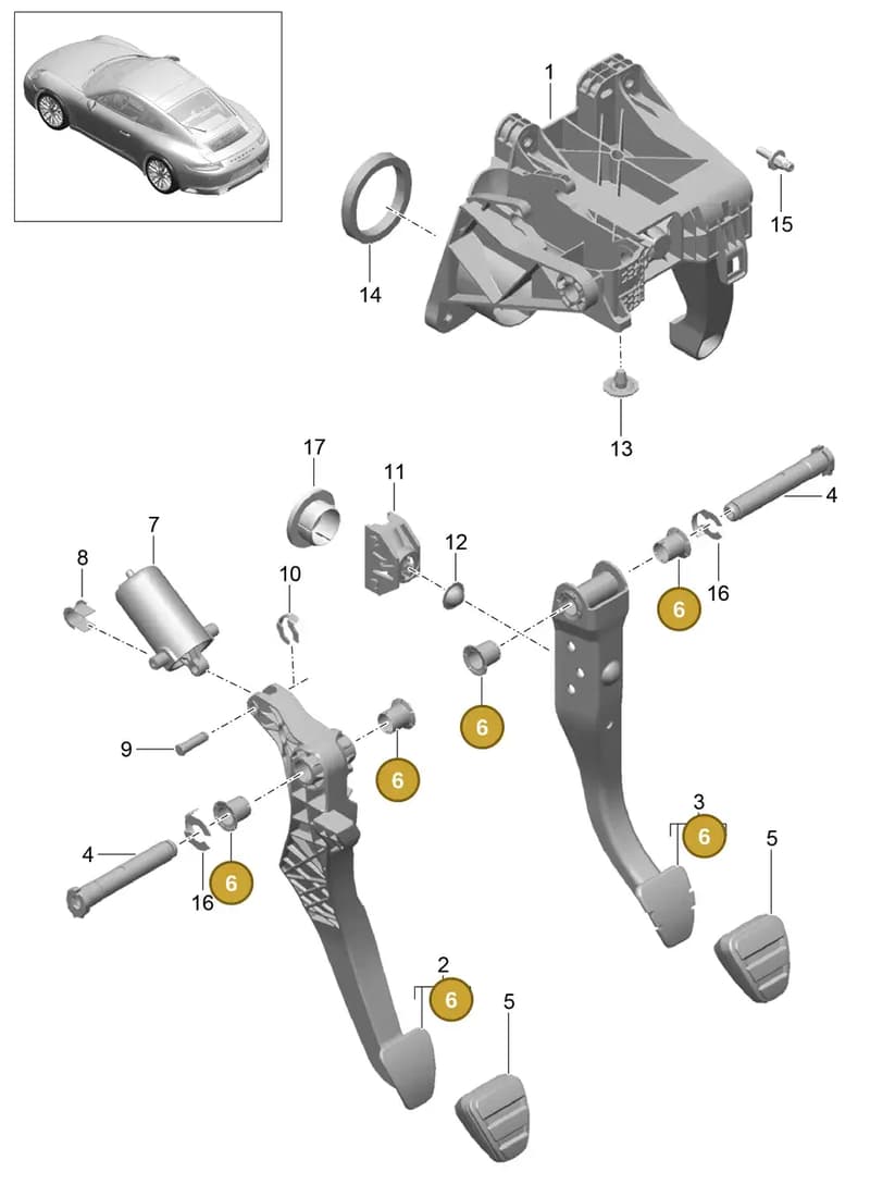 99142319110 — Porsche 911 (2016-2019) diagram p47702000, position 6