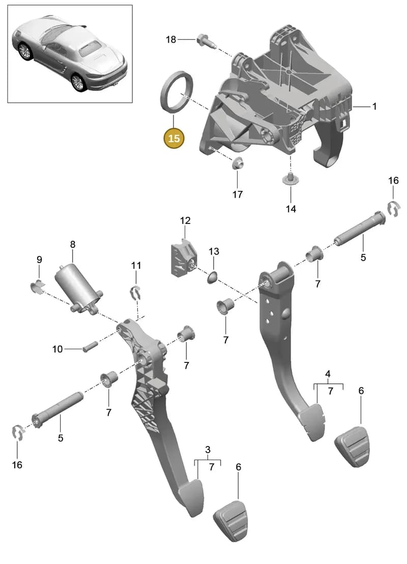 99142327500 — Porsche Boxster (2016-2019) diagram p48702000, position 15