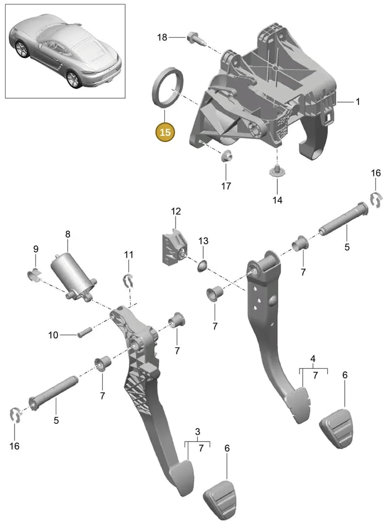 99142327601 — Porsche Cayman (2016-2019) diagram p50702000, position 15