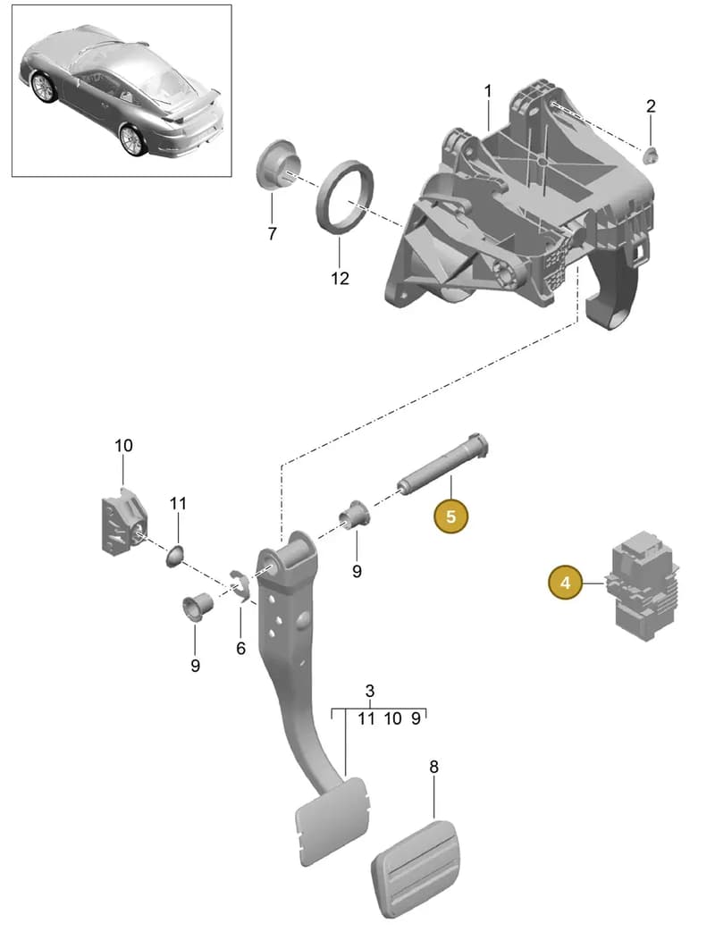 99142328400 — Porsche 911 (2013-2020) diagram p41702000, position 4+5