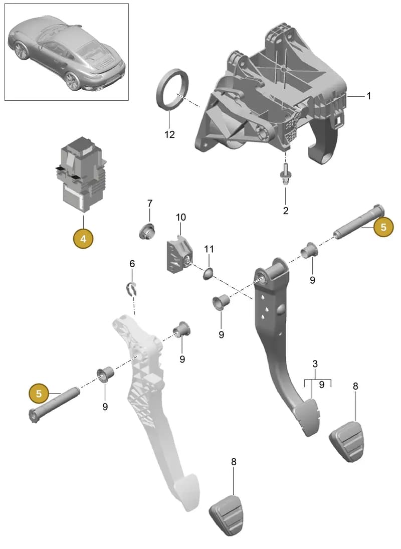 99142328400 — Porsche GT2 RS Clubsport (2013-2020) diagram p42702000, position 4+5