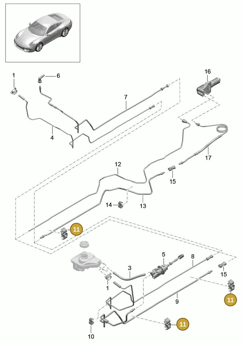 99142351402 — Porsche 991 Carrera 4 (2011-2016) diagram p38702008, position 11
