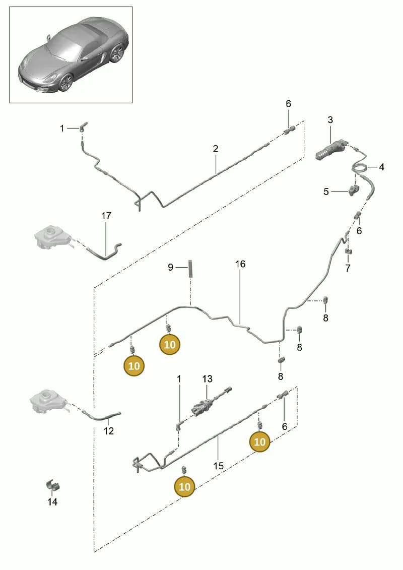 99142351402 — Porsche Boxster (2012-2016) diagram p39702008, position 10