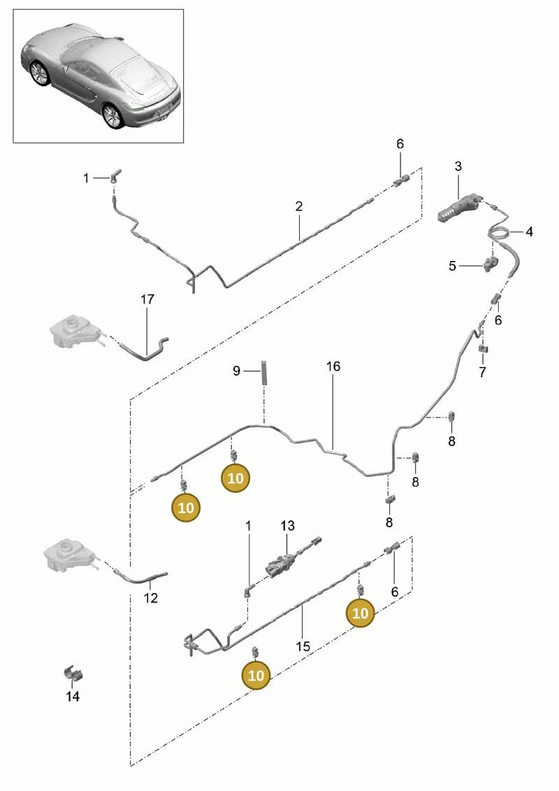 99142351402 — Porsche Cayman (2013-2016) diagram p40702008, position 10