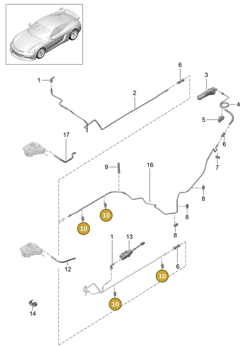 99142351402 — Porsche Cayman GT4 (2015-2016) diagram p45702008, position 10