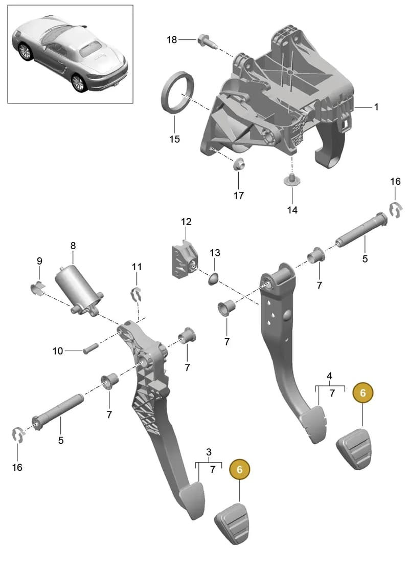 99142351402 — Porsche Boxster (2016-2019) diagram p48702000, position 6