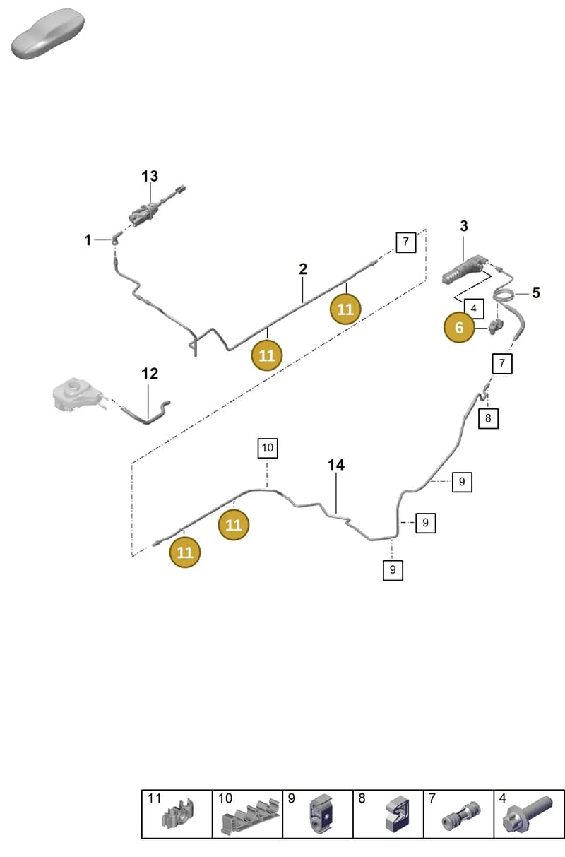 99142351402 — Porsche Boxster Spyder (2019-2020) diagram p55702080, position 6+11